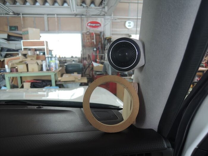 スズキハスラー　ツィーター取付　ミッドレンジスペース確保