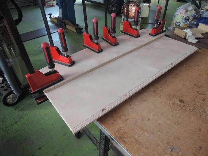 スズキハスラートランクボード製作　板貼り合わせ