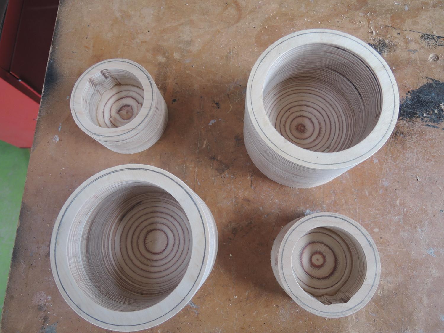 ツィーターとミッドレンジのバックチャンバーカップ製作